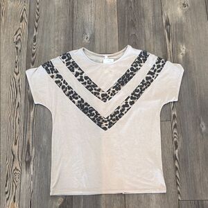 Chevron Leopard Print Top
